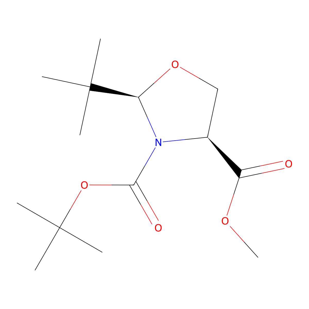 (2R,4S)-3-Tert-Butyl 4-Methyl 2-Tert-Butyloxazolidine-3,4-Dicarboxylate molecular structure, CAS 145625-08-7