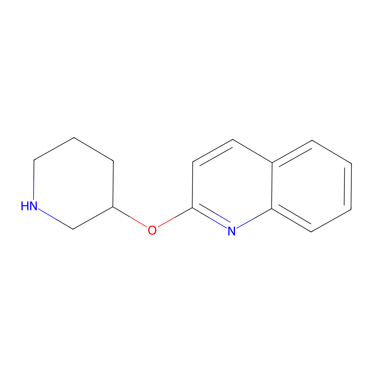 2-(Piperidin-3-yloxy)-quinoline molecular structure, CAS 1456266-68-4