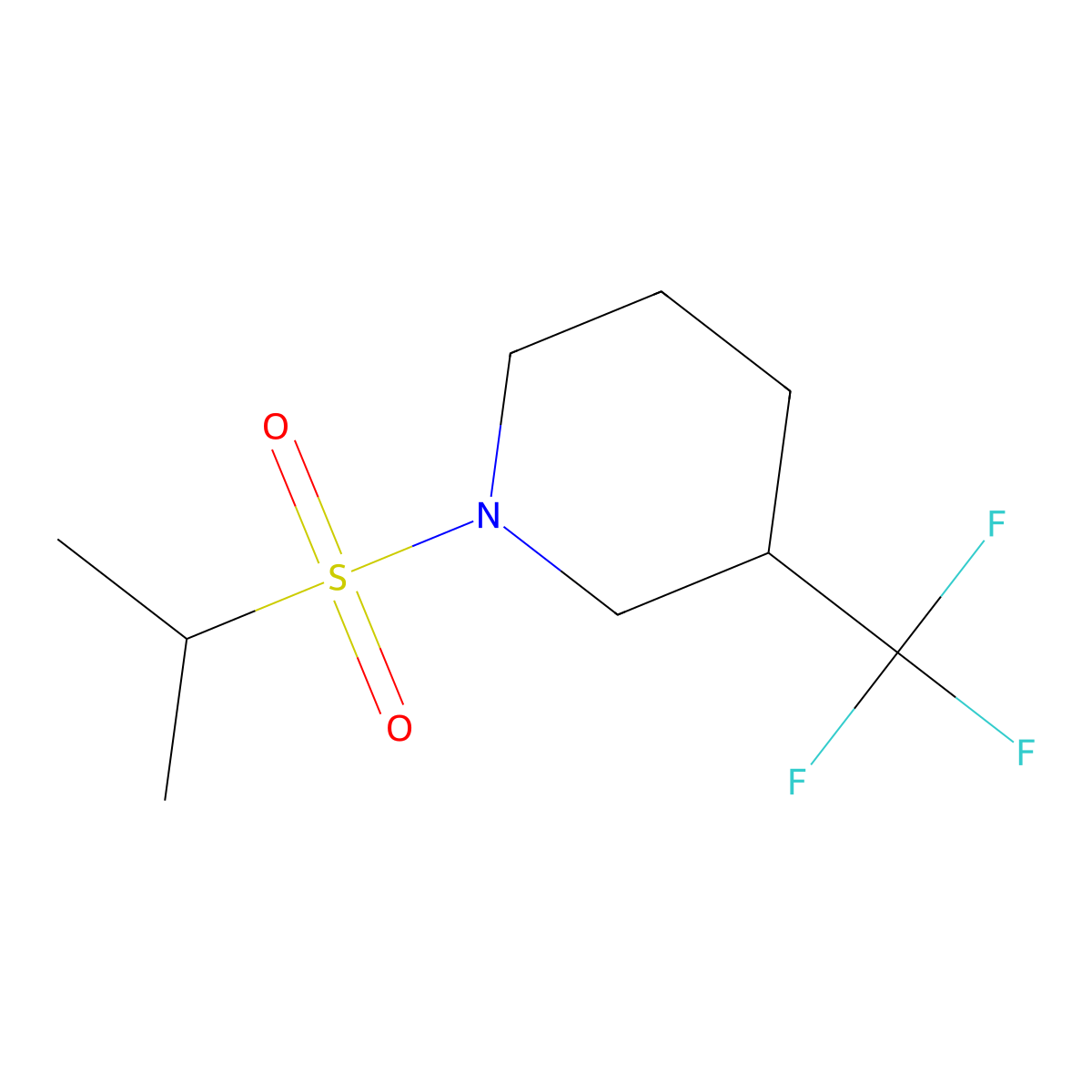 1-(Isopropylsulfonyl)-3-(trifluoromethyl)piperidine molecular structure, CAS 1456279-12-1