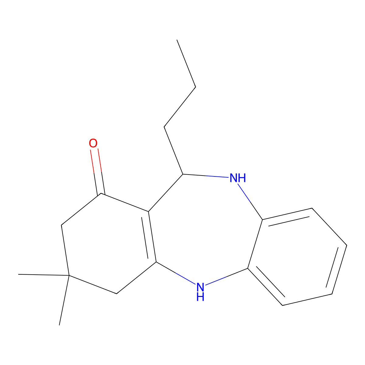 14,14-Dimethyl-10-propyl-2,9-diazatricyclo[9.4.0.0^{3,8}]pentadeca-1(11),3(8),4,6-tetraen-12-one molecular structure, CAS 145628-69-9