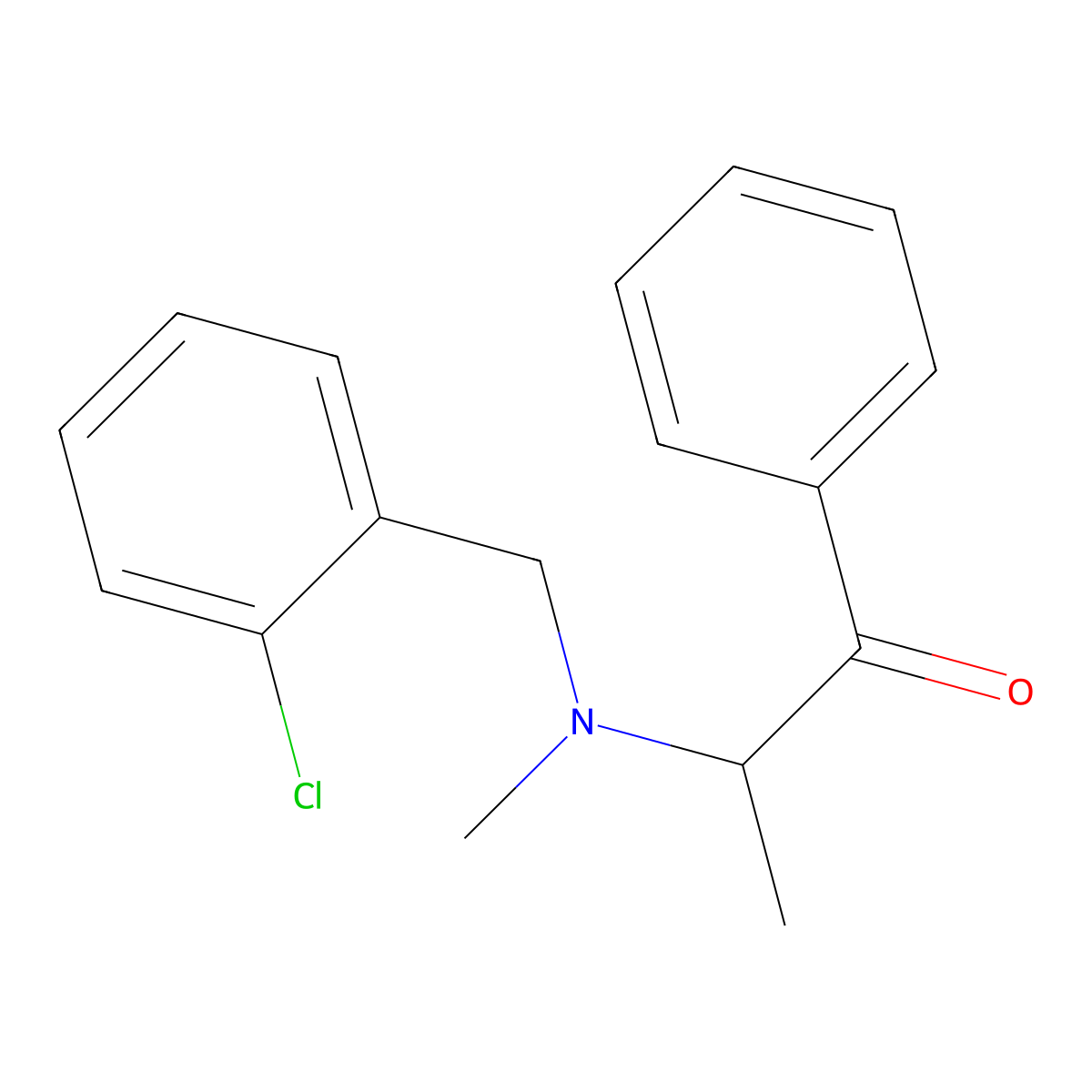 2-{[(2-Chlorophenyl)methyl](methyl)amino}-1-phenylpropan-1-one molecular structure, CAS 1456281-40-5