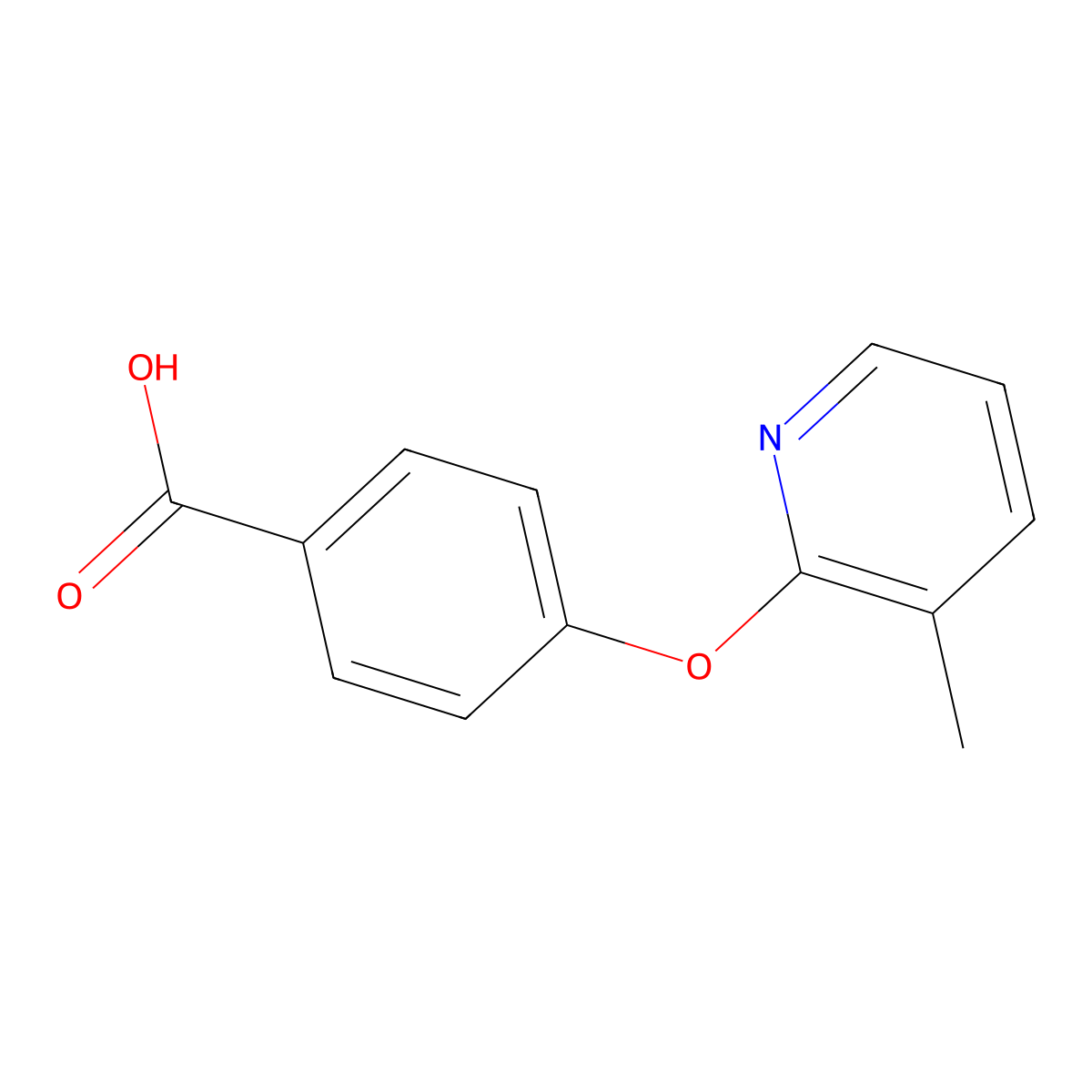 4-[(3-Methylpyridin-2-yl)oxy]benzoic acid molecular structure, CAS 1456356-59-4