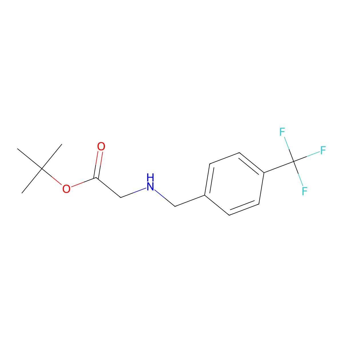 Tert-butyl 2-({[4-(trifluoromethyl)phenyl]methyl}amino)acetate molecular structure, CAS 1456376-42-3