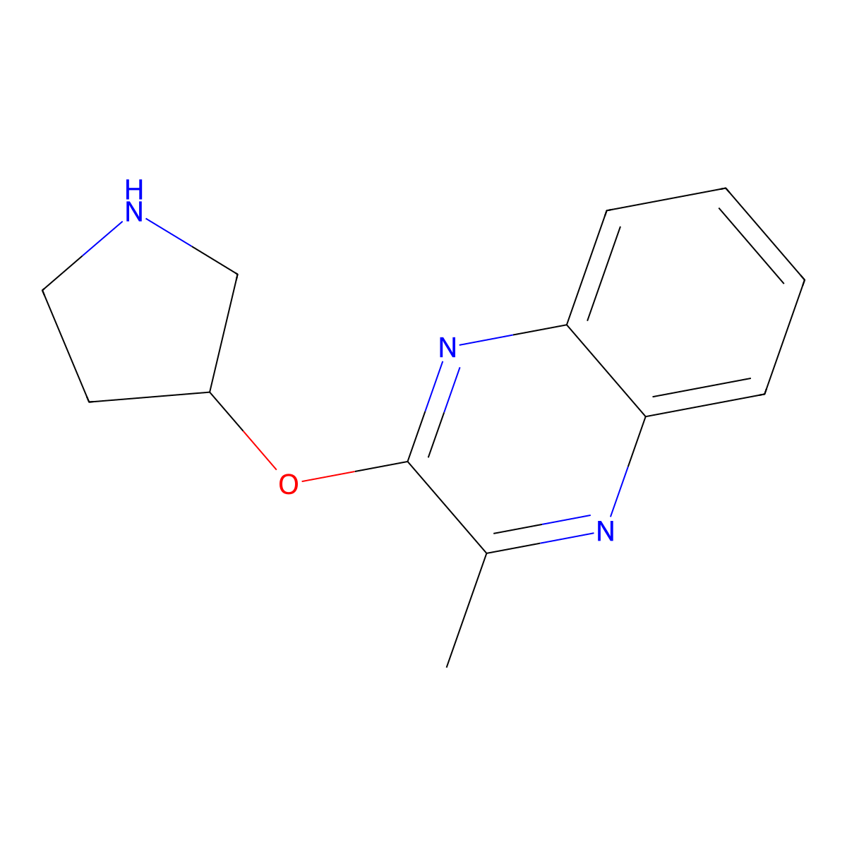 2-Methyl-3-(pyrrolidin-3-yloxy)quinoxaline molecular structure, CAS 1456380-89-4