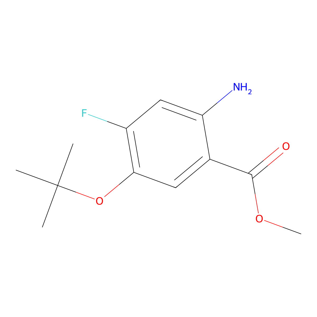 Methyl 2-amino-5-(tert-butoxy)-4-fluorobenzoate molecular structure, CAS 1456392-15-6