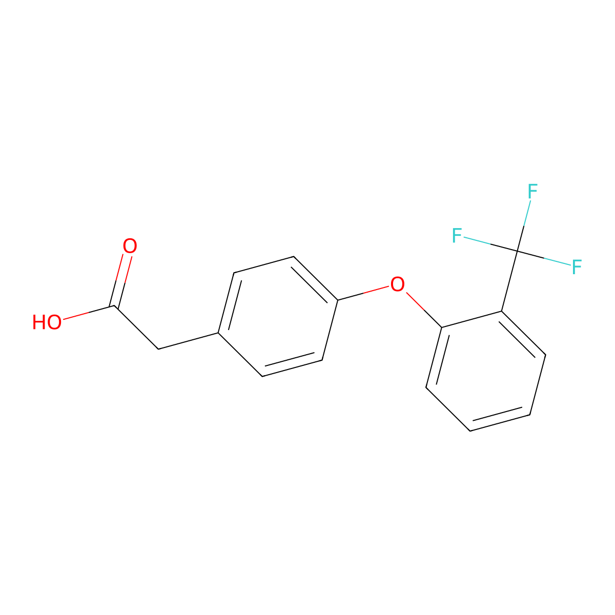 2-[4-[2-(Trifluoromethyl)phenoxy]phenyl]acetic acid molecular structure, CAS 1456403-20-5