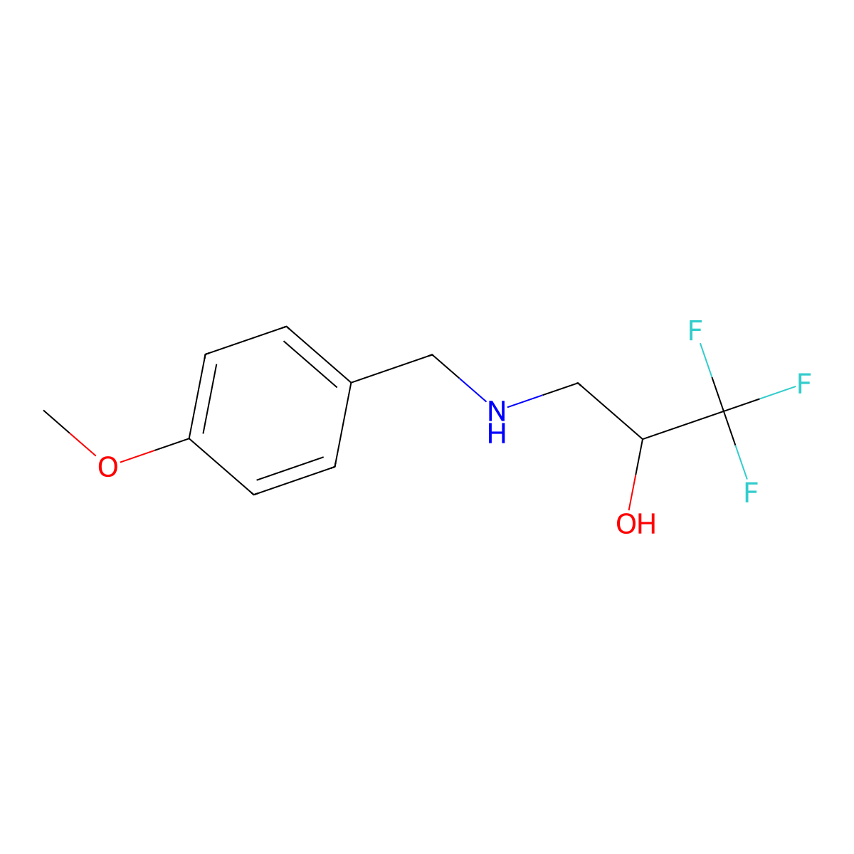1,1,1-Trifluoro-3-((4-methoxybenzyl)amino)propan-2-ol molecular structure, CAS 1456421-08-1