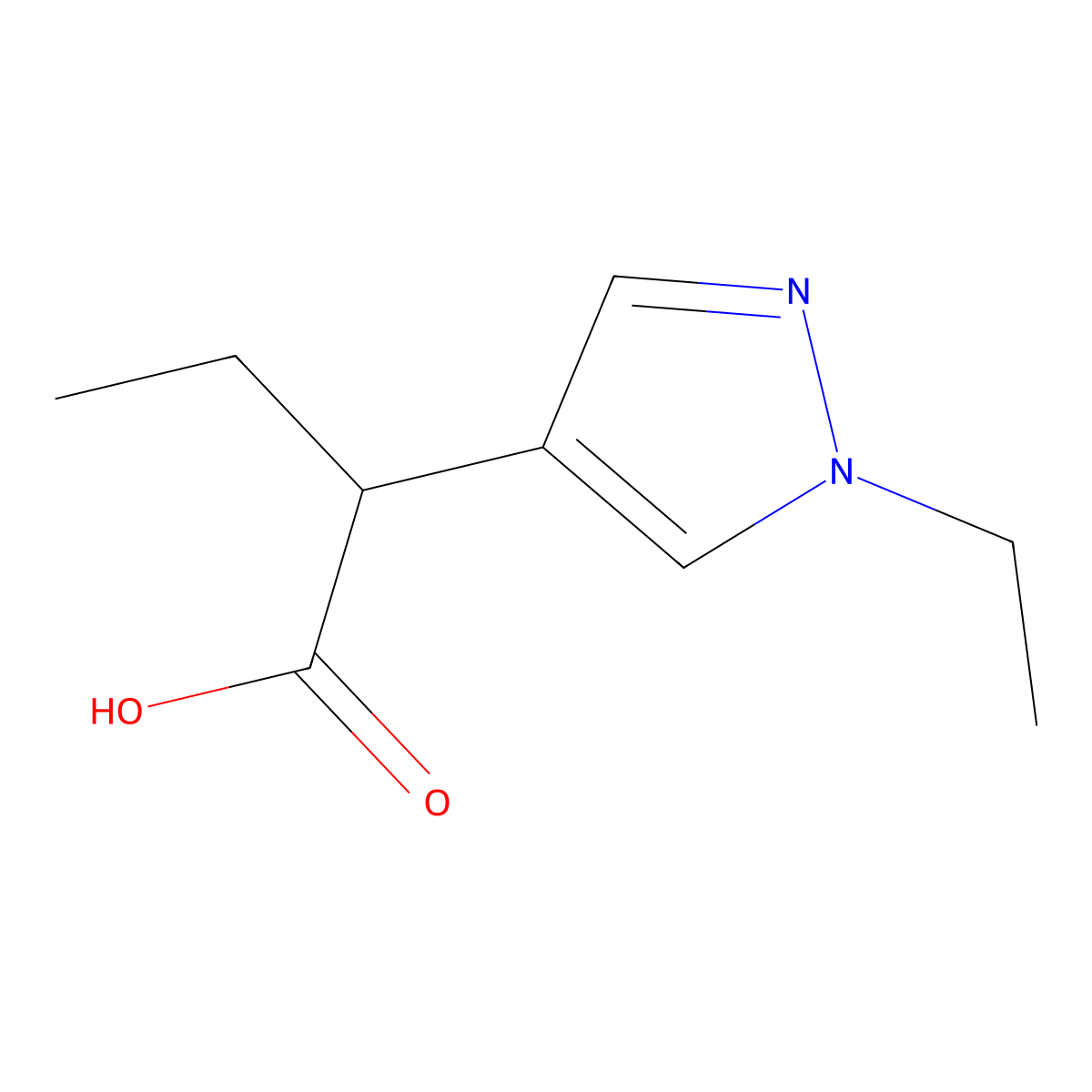 2-(1-Ethyl-1h-pyrazol-4-yl)butanoic acid molecular structure, CAS 1456482-96-4