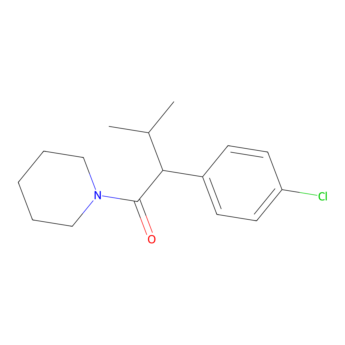2-(4-Chlorophenyl)-3-methyl-1-(piperidin-1-yl)butan-1-one molecular structure, CAS 1456485-29-2