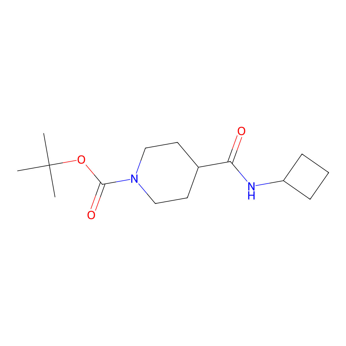 Tert-butyl 4-(cyclobutylcarbamoyl)piperidine-1-carboxylate molecular structure, CAS 1456489-99-8