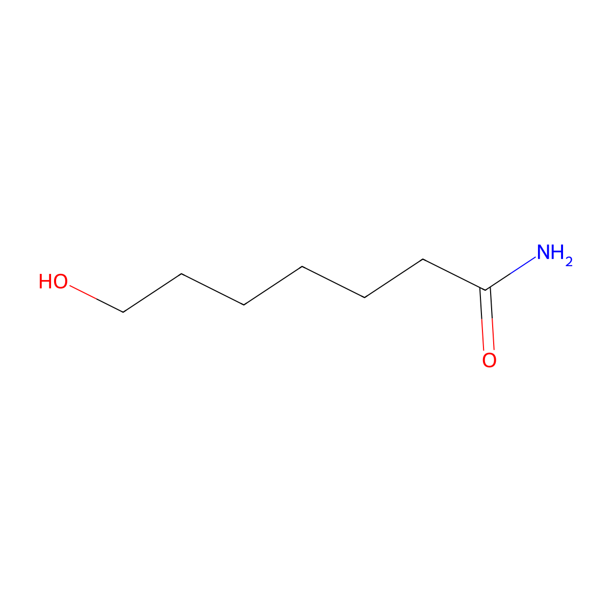 7-Hydroxyheptanamide molecular structure, CAS 14565-12-9