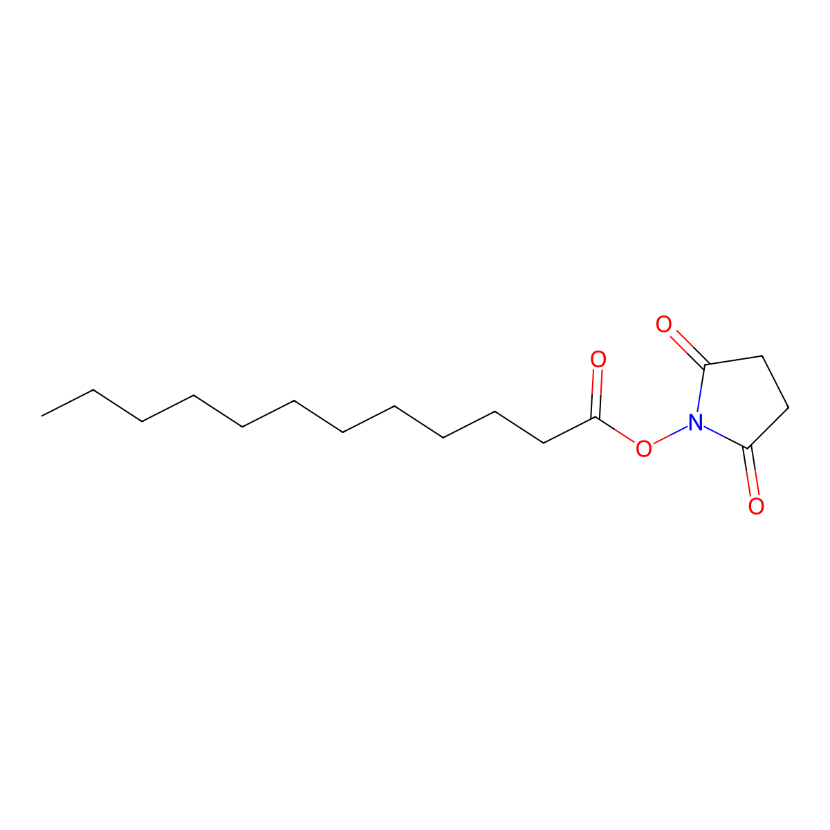 Succinimidyl laurate molecular structure, CAS 14565-47-0