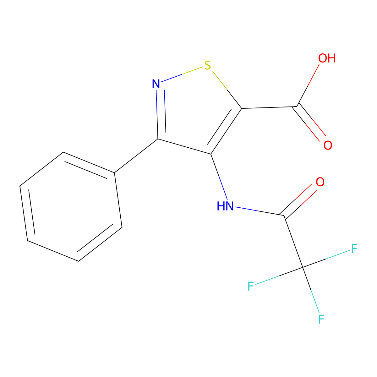 3-Phenyl-4-(2,2,2-trifluoroacetamido)-1,2-thiazole-5-carboxylic acid molecular structure, CAS 1456524-66-5