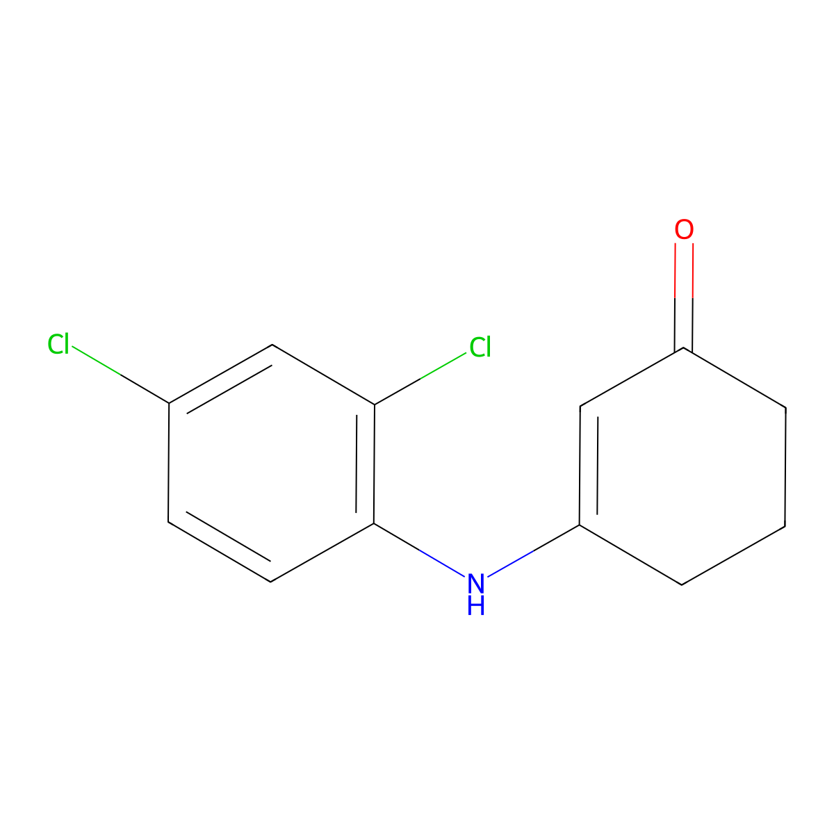 3-[(2,4-Dichlorophenyl)amino]cyclohex-2-en-1-one molecular structure, CAS 145657-30-3
