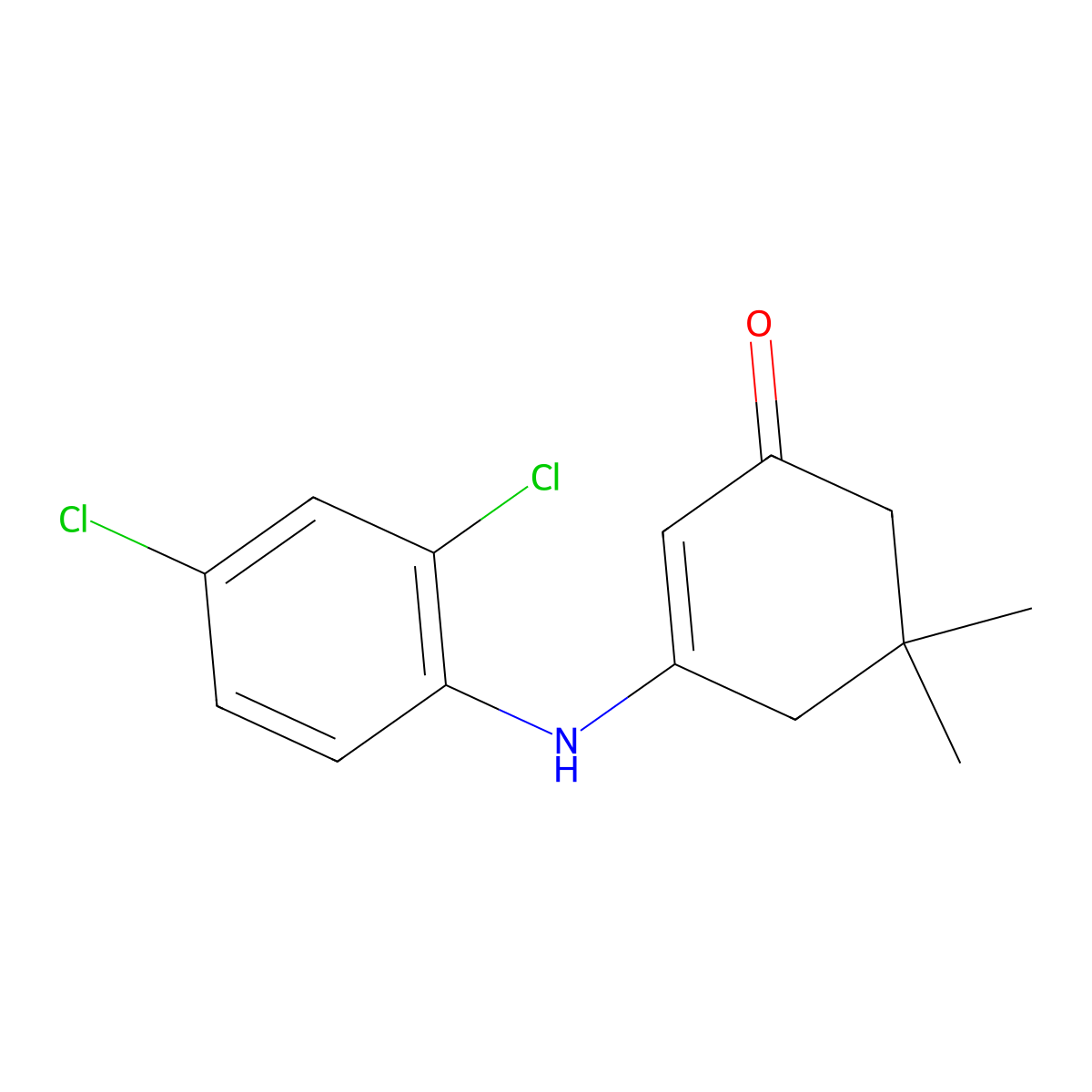 3-[(2,4-Dichlorophenyl)amino]-5,5-dimethyl-2-cyclohexen-1-one molecular structure, CAS 145657-31-4