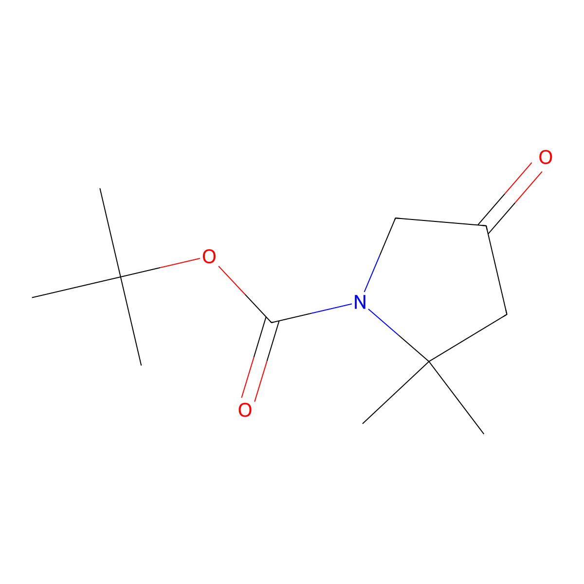 Tert-butyl 2,2-dimethyl-4-oxopyrrolidine-1-carboxylate molecular structure, CAS 1456616-45-7