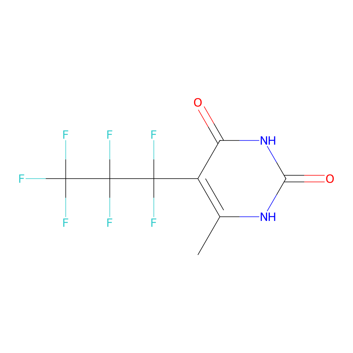 5-(Heptafluoropropyl)-6-methylpyrimidine-2,4(1H,3H)-dione molecular structure, CAS 145663-05-4