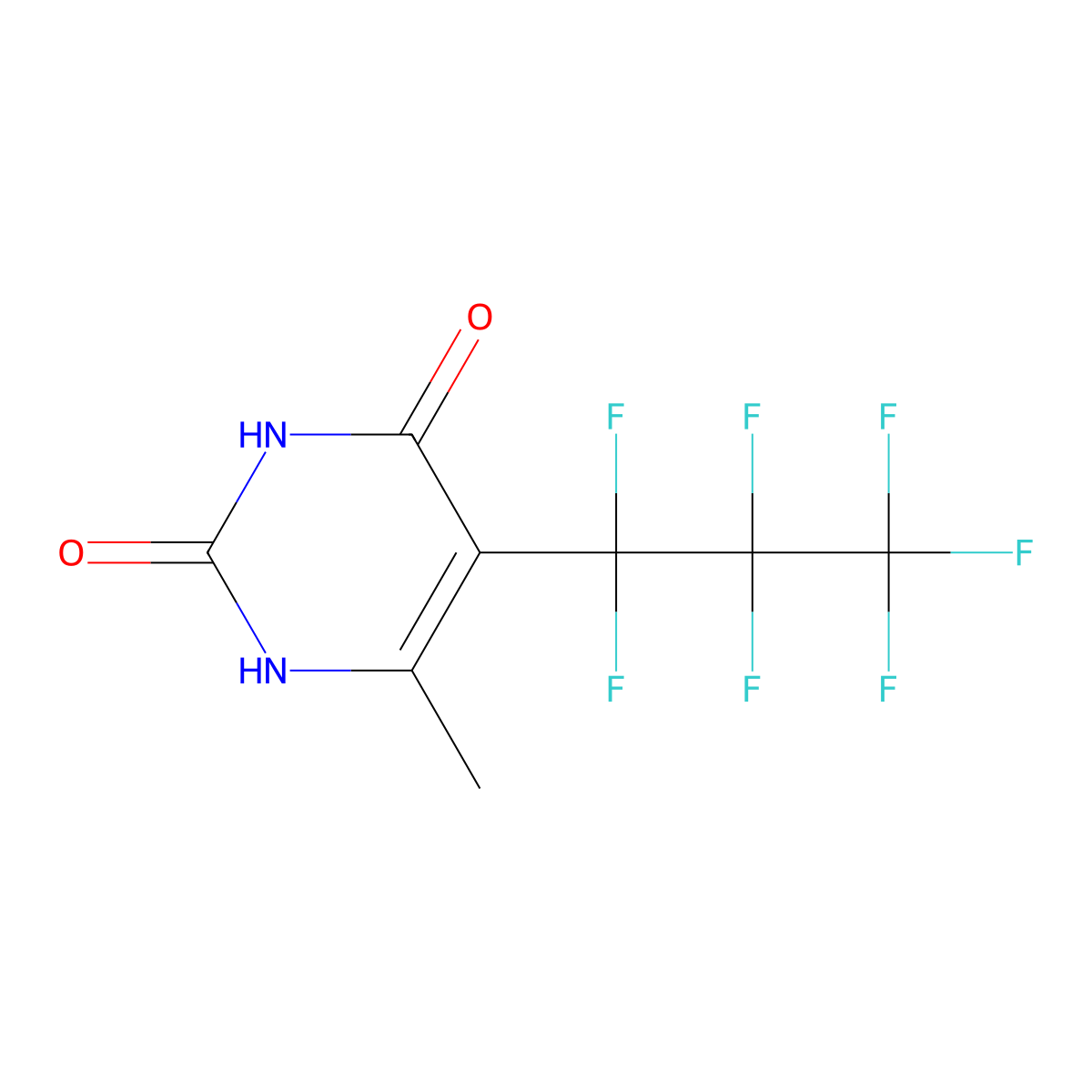 5-(Heptafluoropropyl)-6-methylpyrimidine-2,4(1H,3H)-dione molecular structure, CAS 145663-05-4