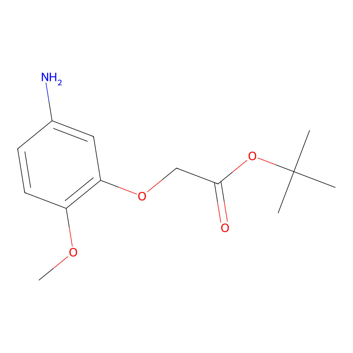 Tert-butyl 2-(5-amino-2-methoxyphenoxy)acetate molecular structure, CAS 1456631-00-7