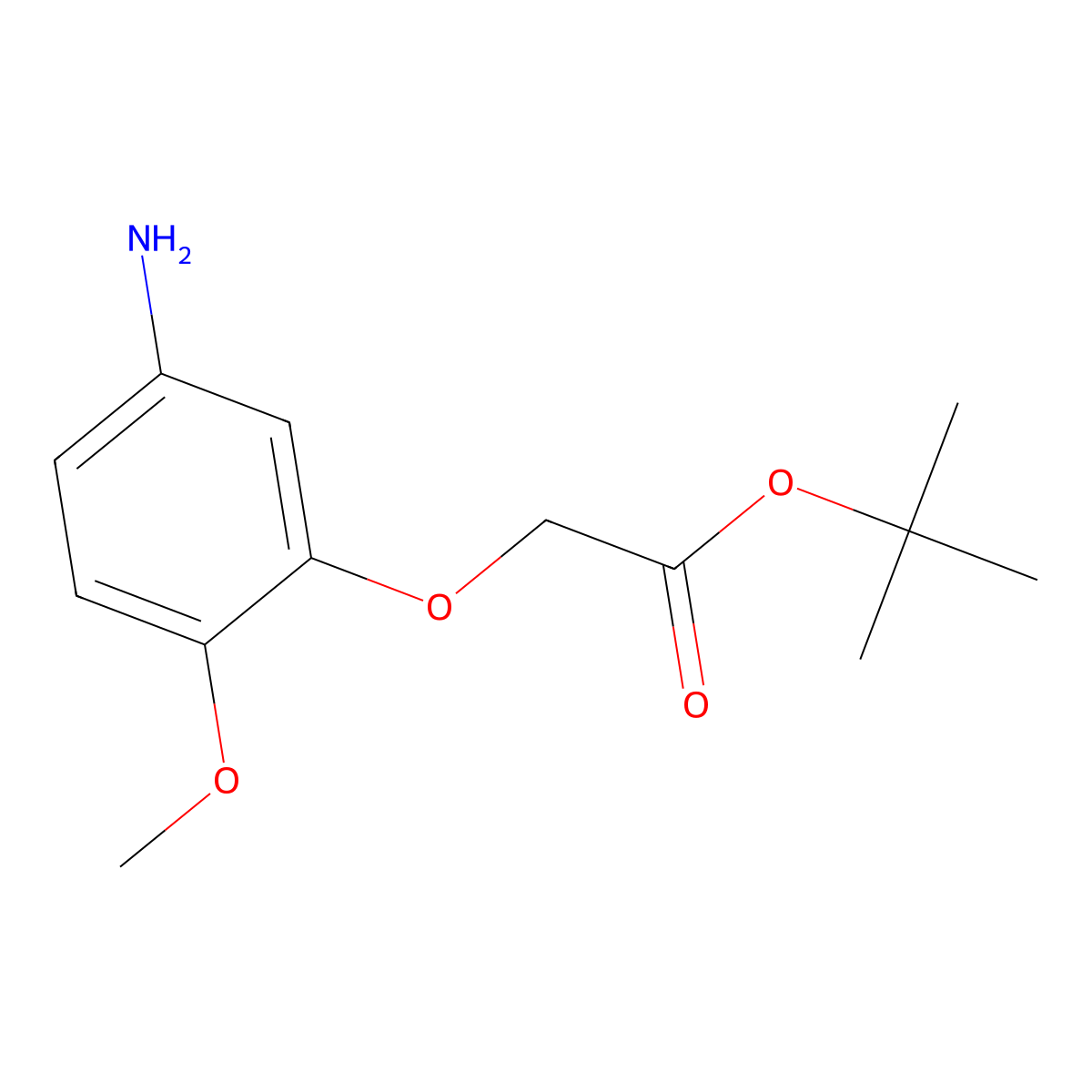 Tert-butyl 2-(5-amino-2-methoxyphenoxy)acetate molecular structure, CAS 1456631-00-7
