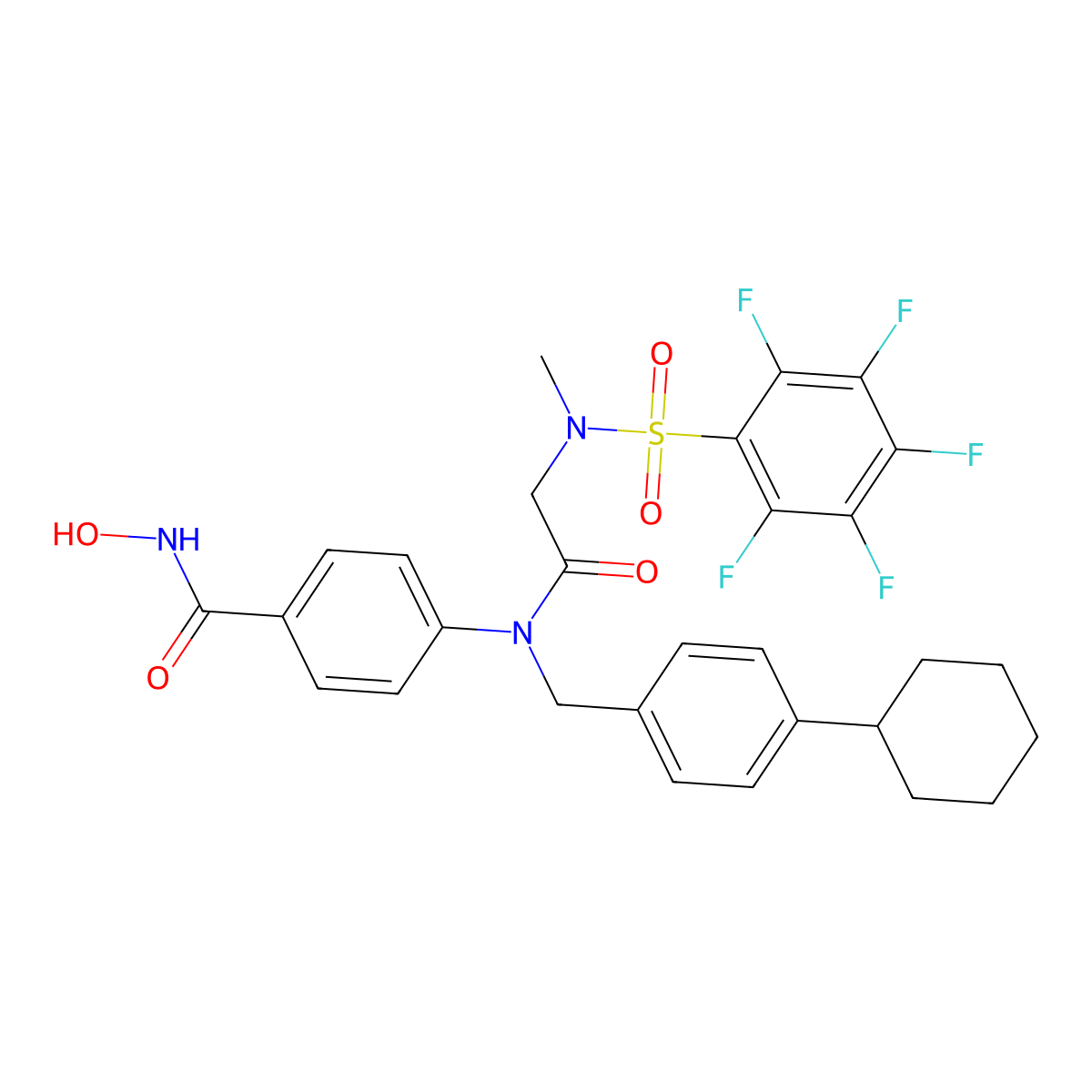 4-[[(4-Cyclohexylphenyl)methyl][2-[methyl[(2,3,4,5,6-pentafluorophenyl)sulfonyl]amino]acetyl]amino]-N-hydroxybenzamide molecular structure, CAS 1456632-41-9