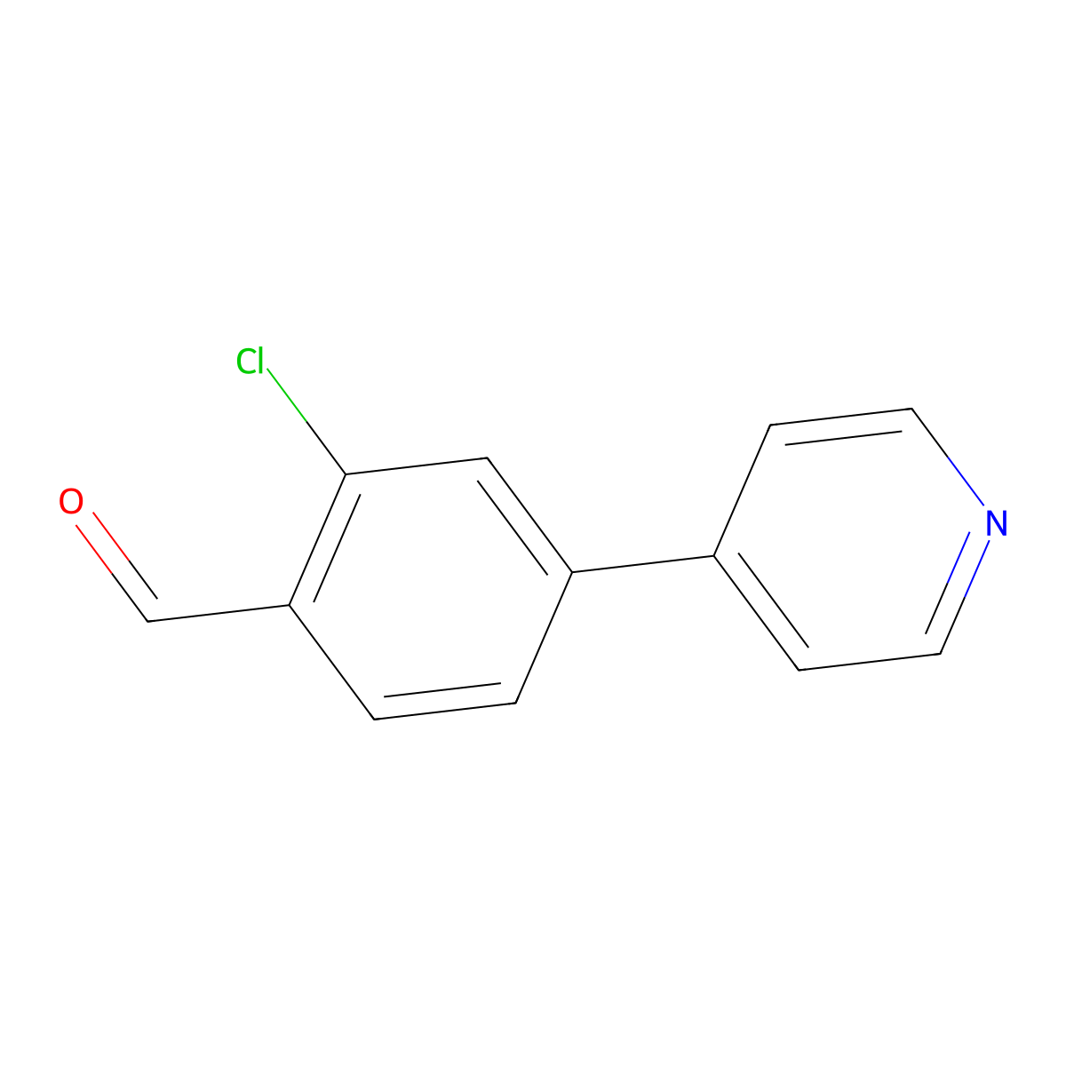 2-Chloro-4-(4-pyridinyl)benzaldehyde molecular structure, CAS 1456633-24-1