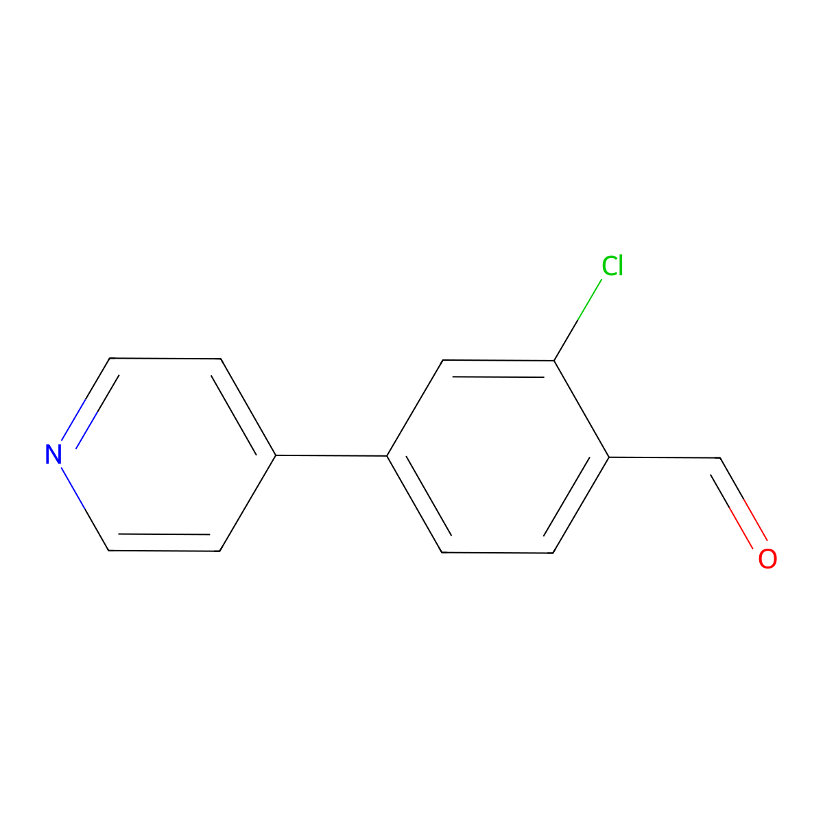 2-Chloro-4-(4-pyridinyl)benzaldehyde molecular structure, CAS 1456633-24-1