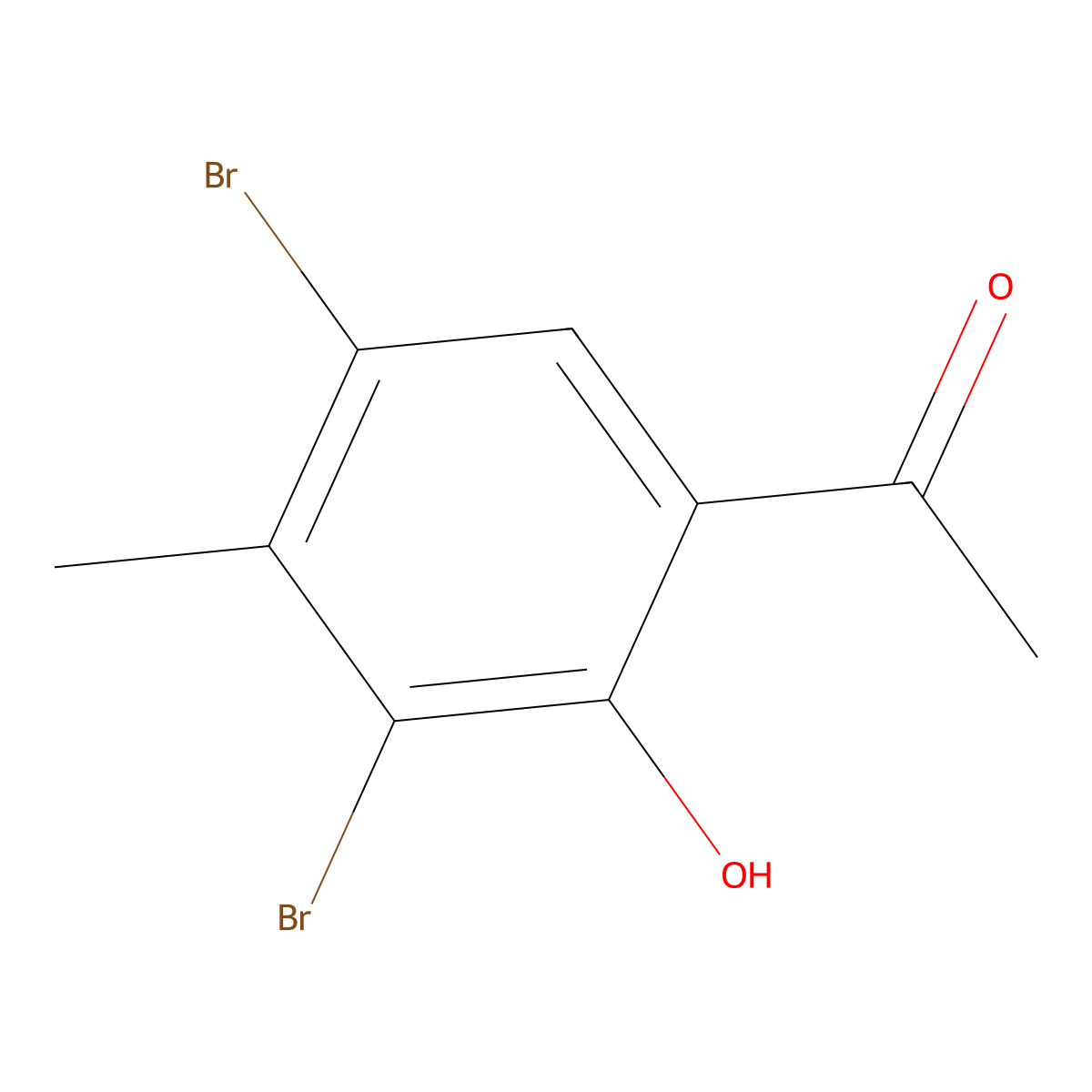 1-(3,5-Dibromo-2-hydroxy-4-methylphenyl)ethanone molecular structure, CAS 145666-17-7