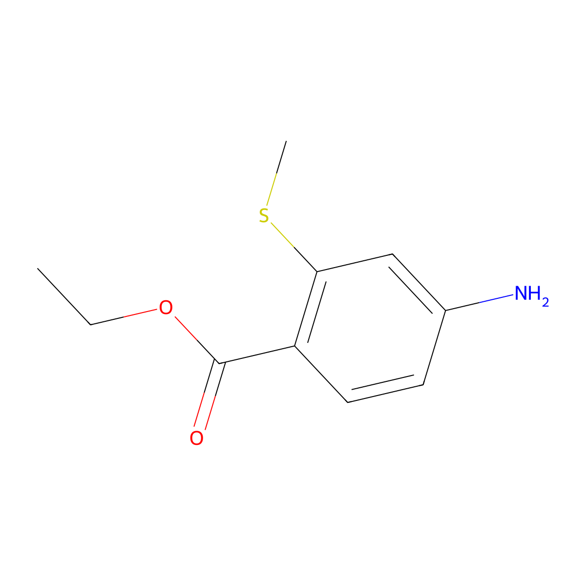 Ethyl 4-amino-2-(methylthio)benzoate molecular structure, CAS 1456693-15-4