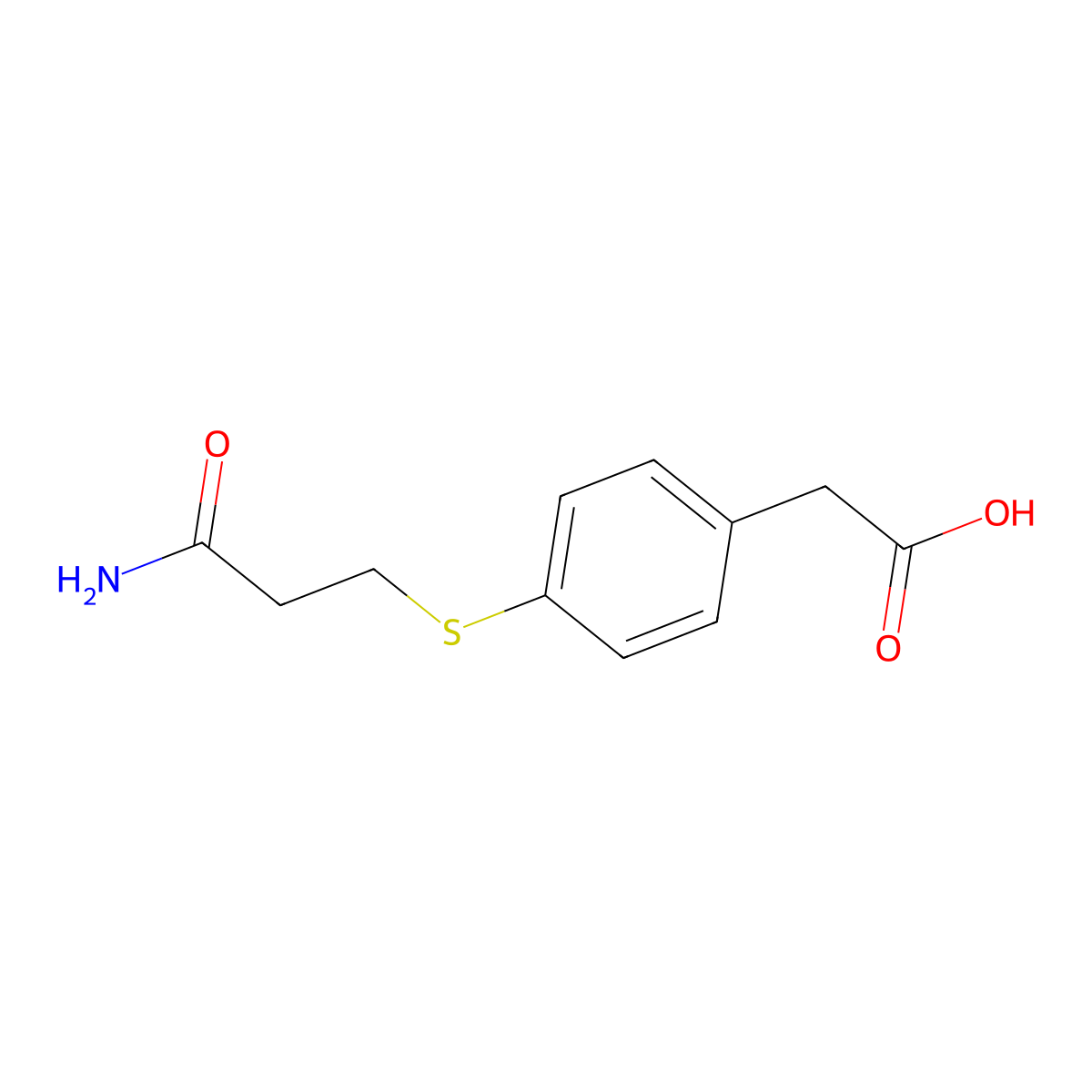 2-{4-[(2-Carbamoylethyl)sulfanyl]phenyl}acetic acid molecular structure, CAS 1456695-08-1