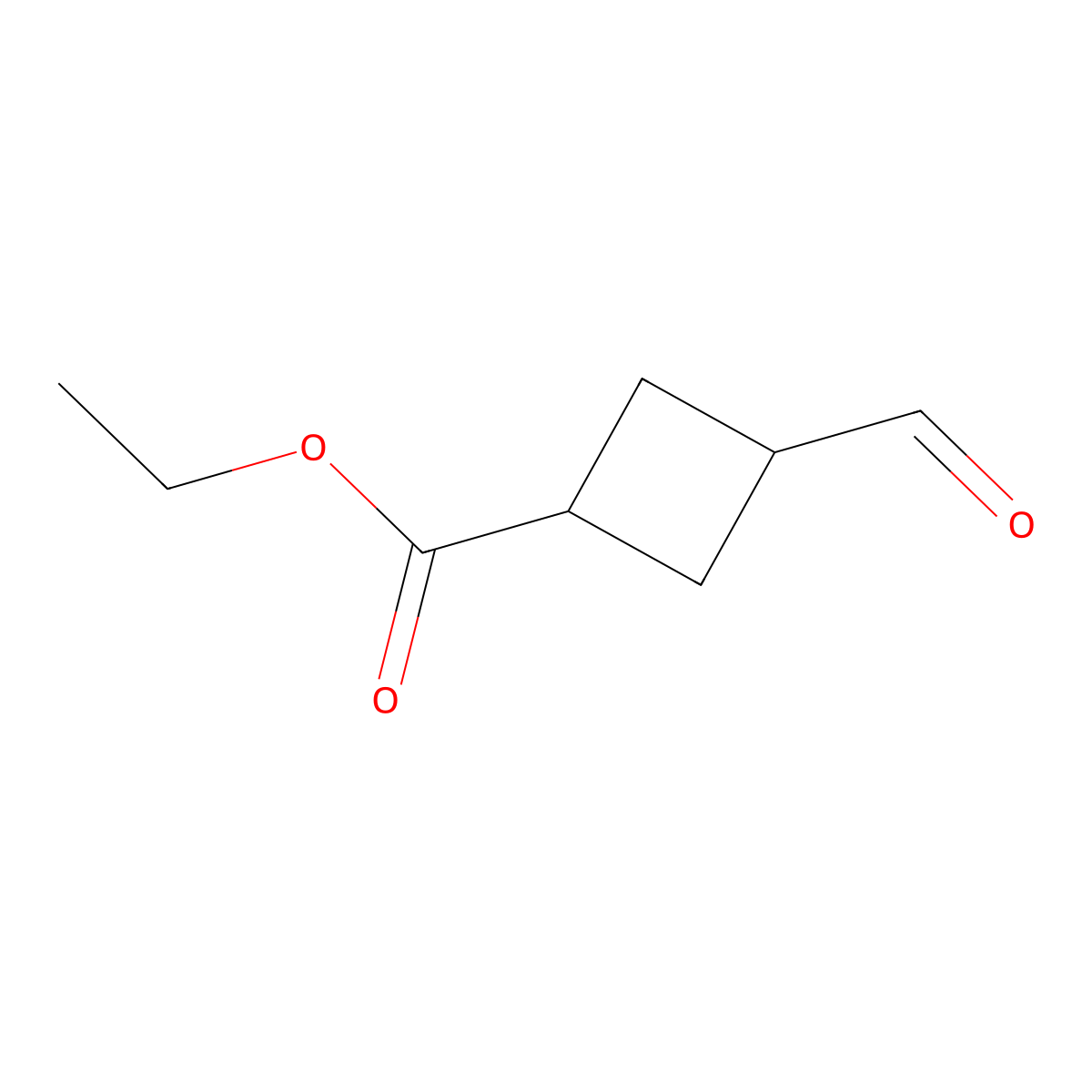 Ethyl 3-formylcyclobutane-1-carboxylate molecular structure, CAS 1456695-29-6