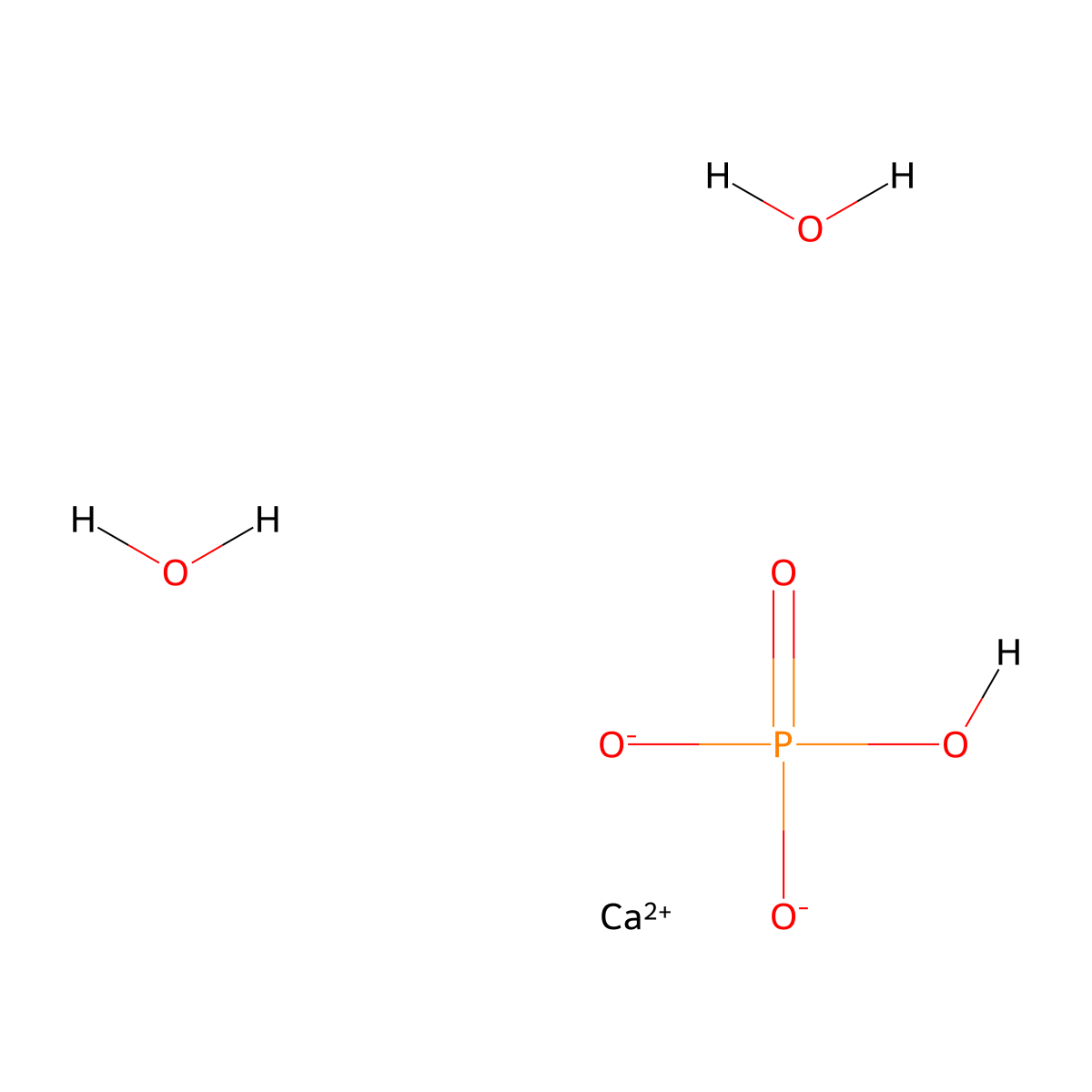 Brushite molecular structure, CAS 14567-92-1