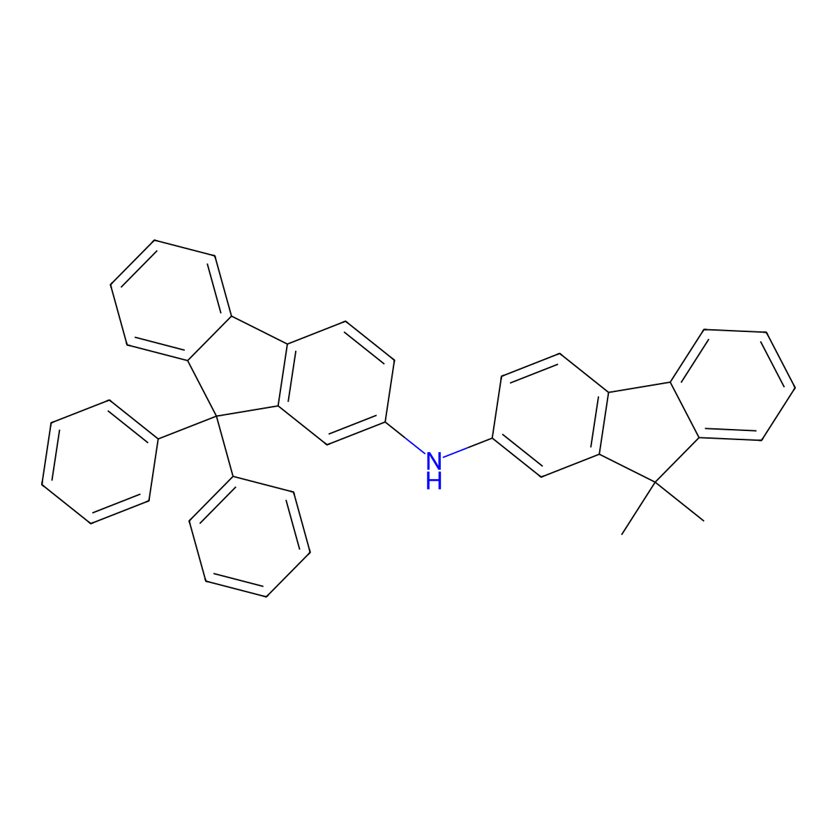 N-(9,9-Dimethyl-9H-fluoren-2-yl)-9,9-diphenyl-9H-fluoren-2-amine molecular structure, CAS 1456702-56-9
