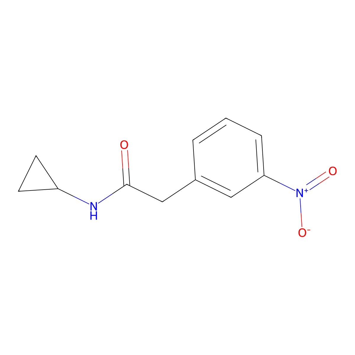 N-cyclopropyl-2-(3-nitrophenyl)acetamide molecular structure, CAS 1456714-23-0