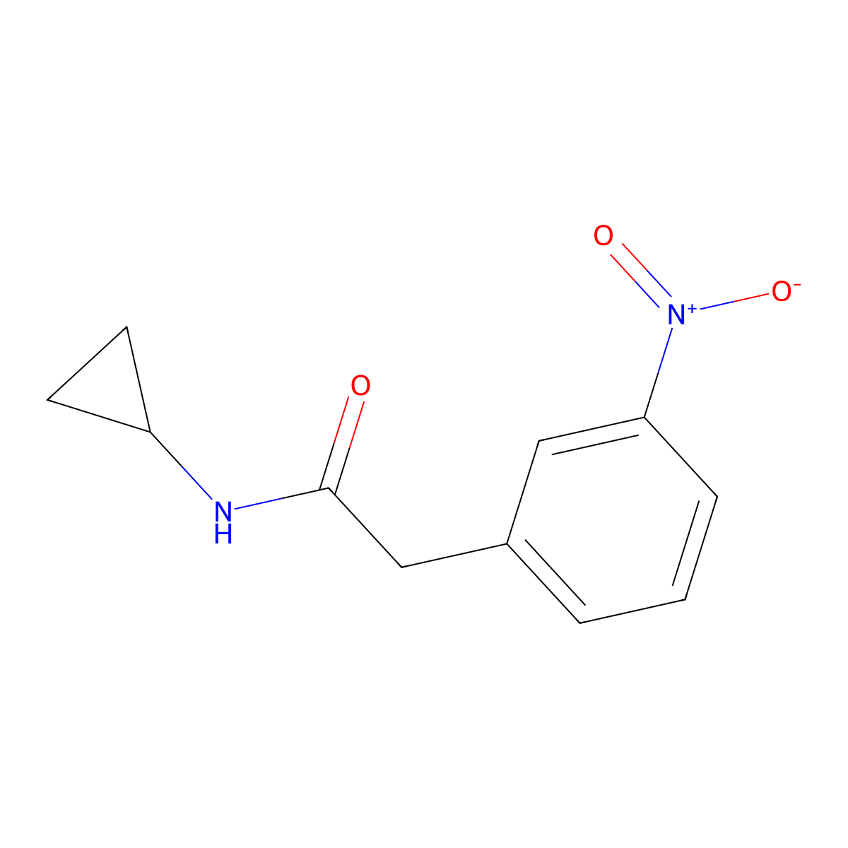 N-cyclopropyl-2-(3-nitrophenyl)acetamide molecular structure, CAS 1456714-23-0