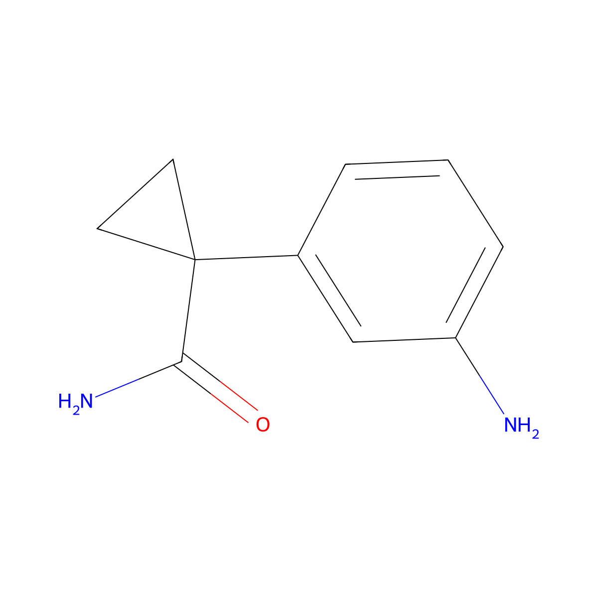 1-(3-Aminophenyl)cyclopropanecarboxamide molecular structure, CAS 1456714-49-0