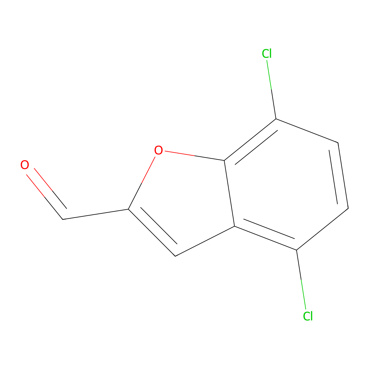 4,7-Dichlorobenzofuran-2-carbaldehyde molecular structure, CAS 145672-66-8