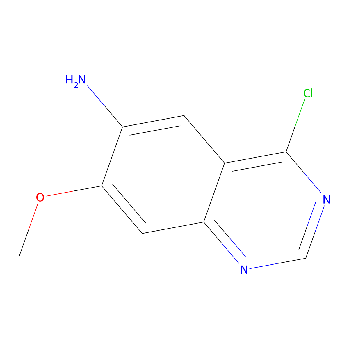 4-Chloro-7-methoxyquinazolin-6-amine molecular structure, CAS 1456722-91-0