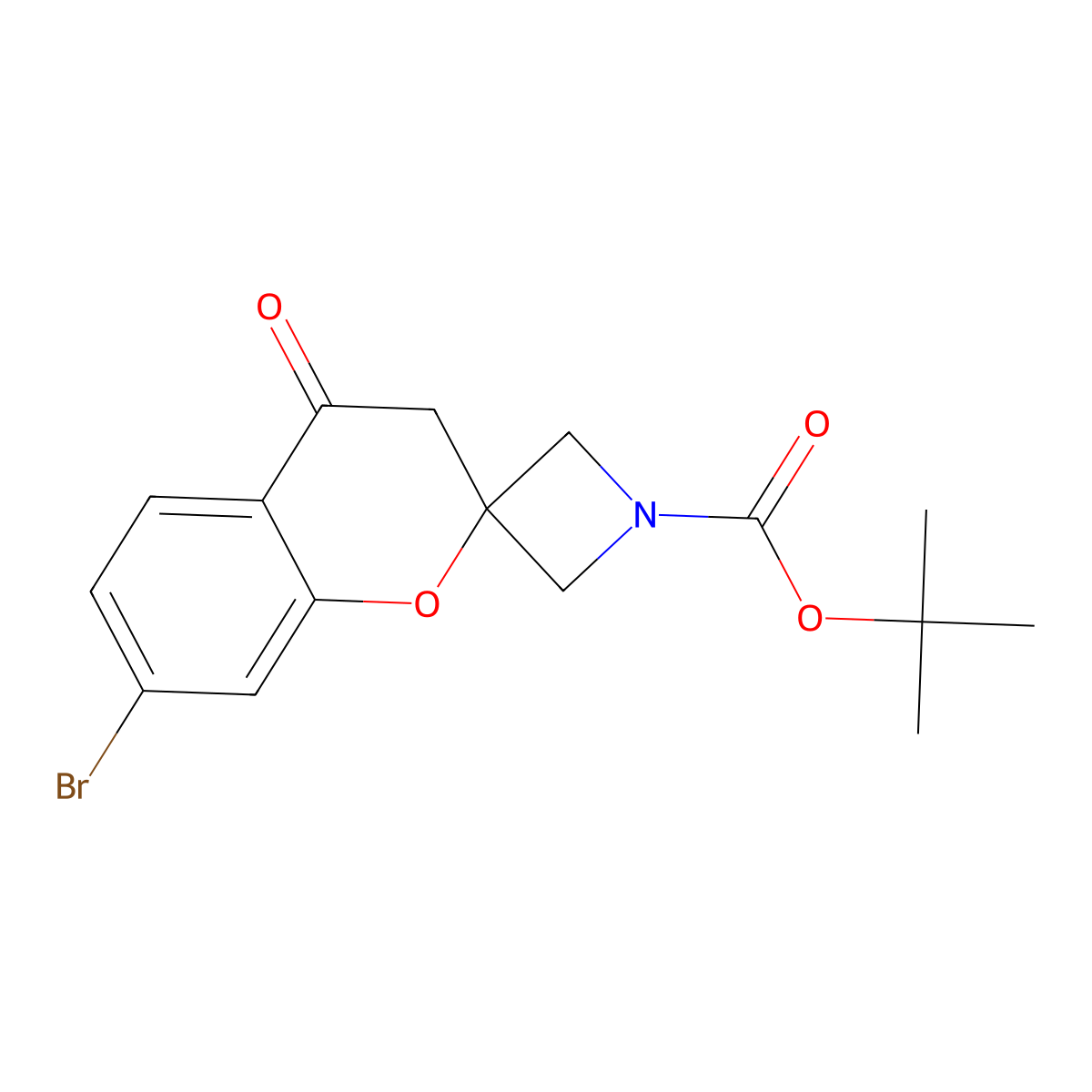 Tert-butyl 7'-bromo-4'-oxospiro[azetidine-3,2'-chromane]-1-carboxylate molecular structure, CAS 1456724-57-4
