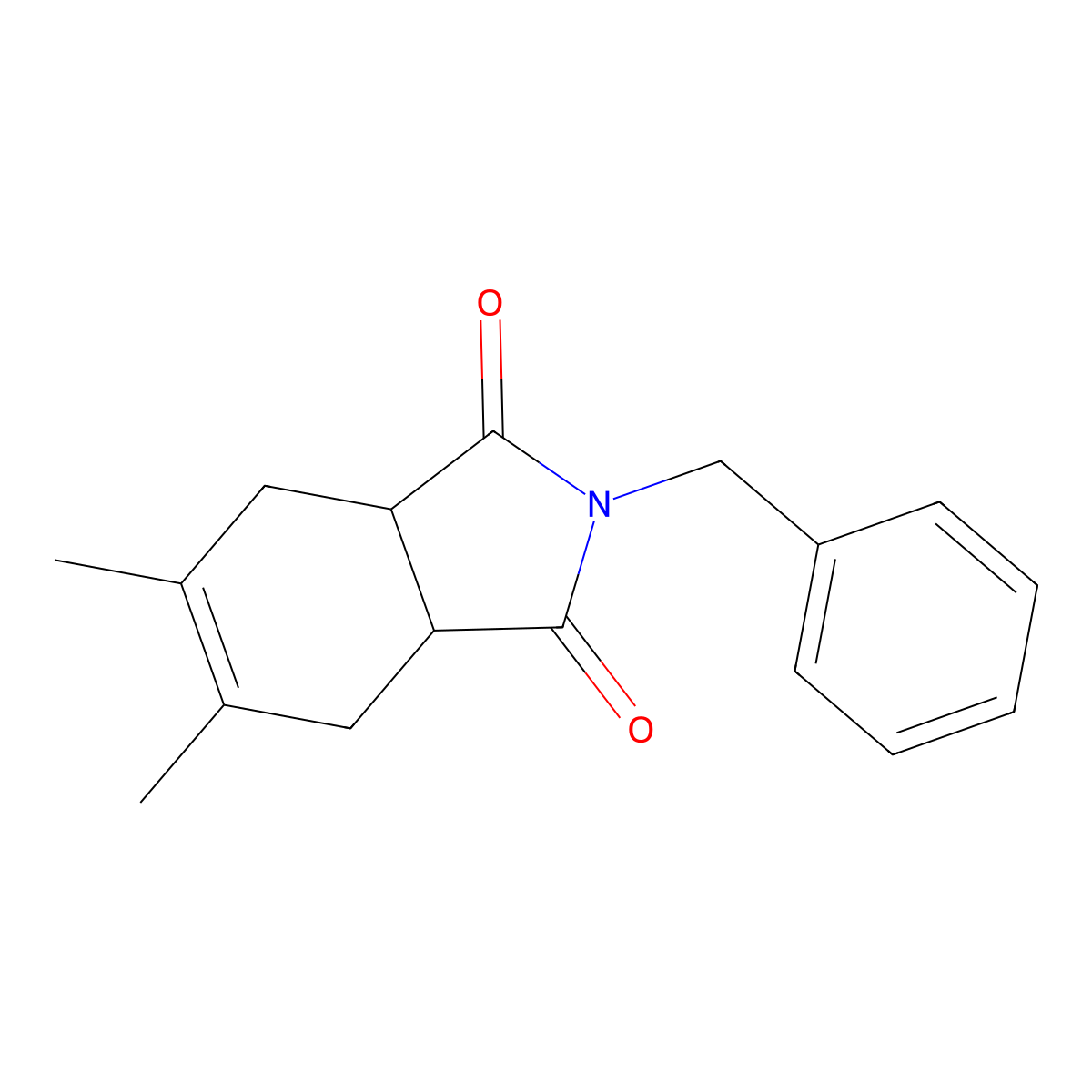 2-benzyl-5,6-dimethyl-3a,4,7,7a-tetrahydro-1H-isoindole-1,3(2H)-dione molecular structure, CAS 145673-86-5