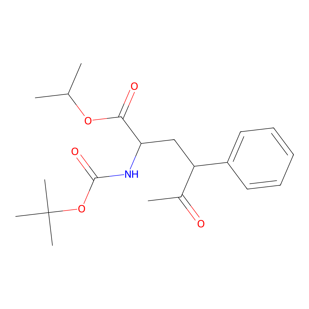 Isopropyl 2-(tert-butoxycarbonylamino)-5-oxo-4-phenyl-hexanoate molecular structure, CAS 1456803-33-0