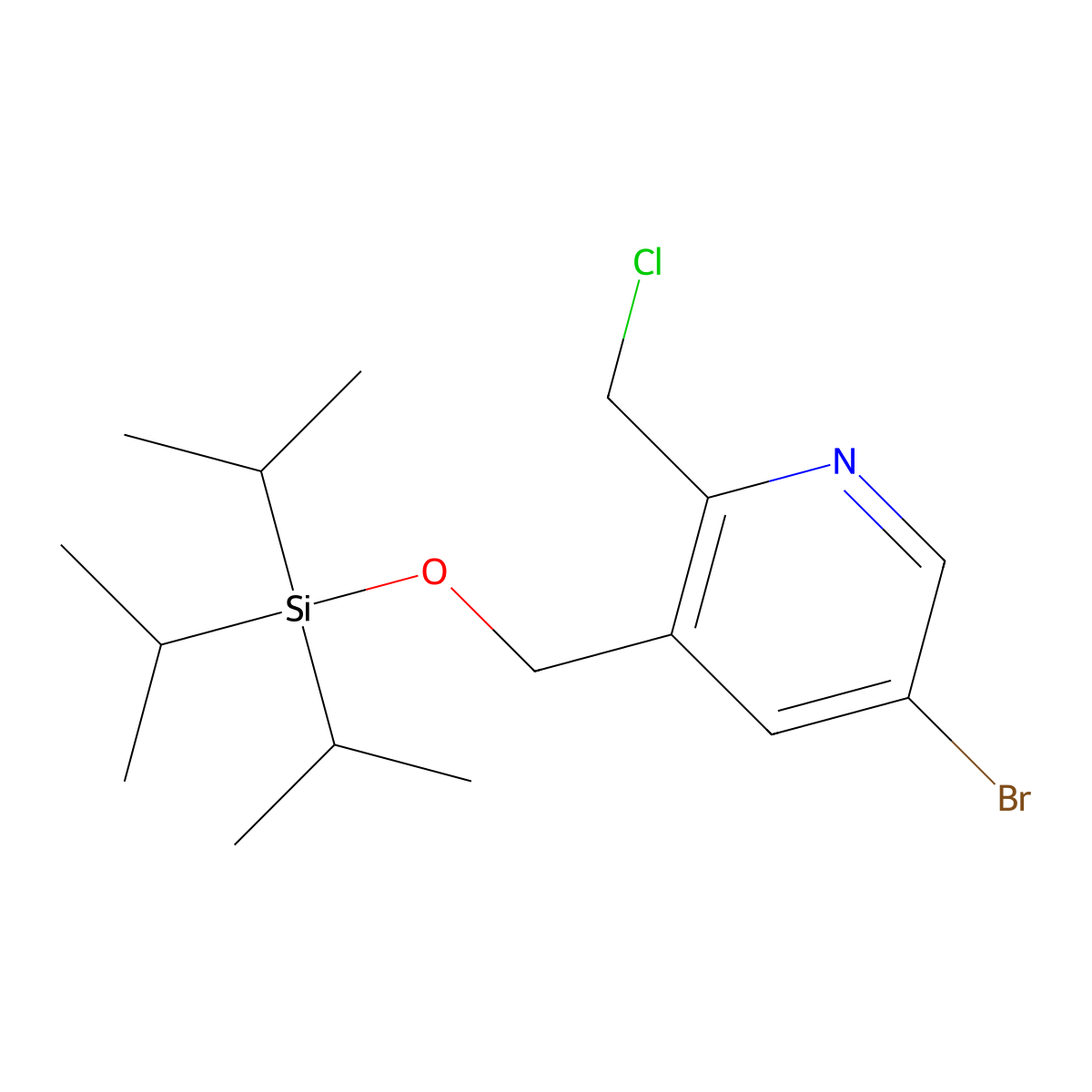 [5-Bromo-2-(chloromethyl)-3-pyridyl]methoxy-triisopropyl-silane molecular structure, CAS 1456804-19-5