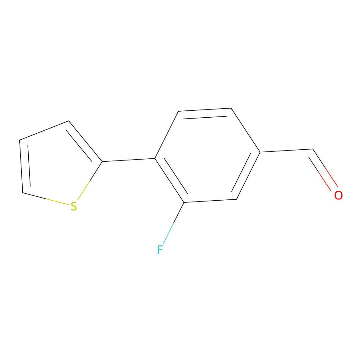 3-Fluoro-4-(thiophen-2-yl)benzaldehyde molecular structure, CAS 1456811-28-1