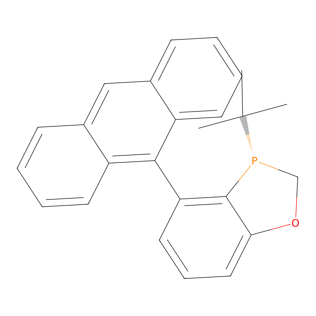 (R)-4-(Anthracen-9-yl)-3-(tert-butyl)-2,3-dihydrobenzo[d][1,3]oxaphosphole , (R)-AntPhos molecular structure, CAS 1456816-37-7