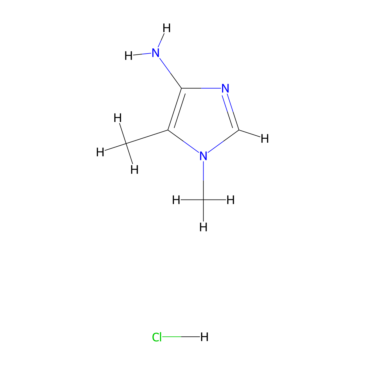 4-Amino-1,5-dimethylimidazole Hydrochloride molecular structure, CAS 1456821-65-0