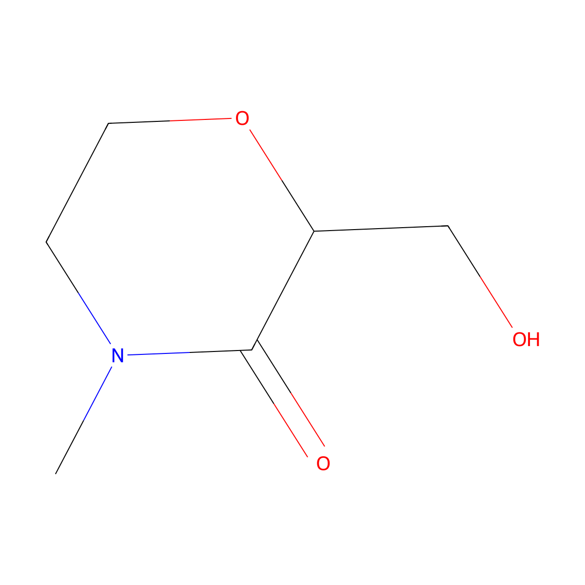 2-(Hydroxymethyl)-4-methylmorpholin-3-one molecular structure, CAS 1456821-66-1