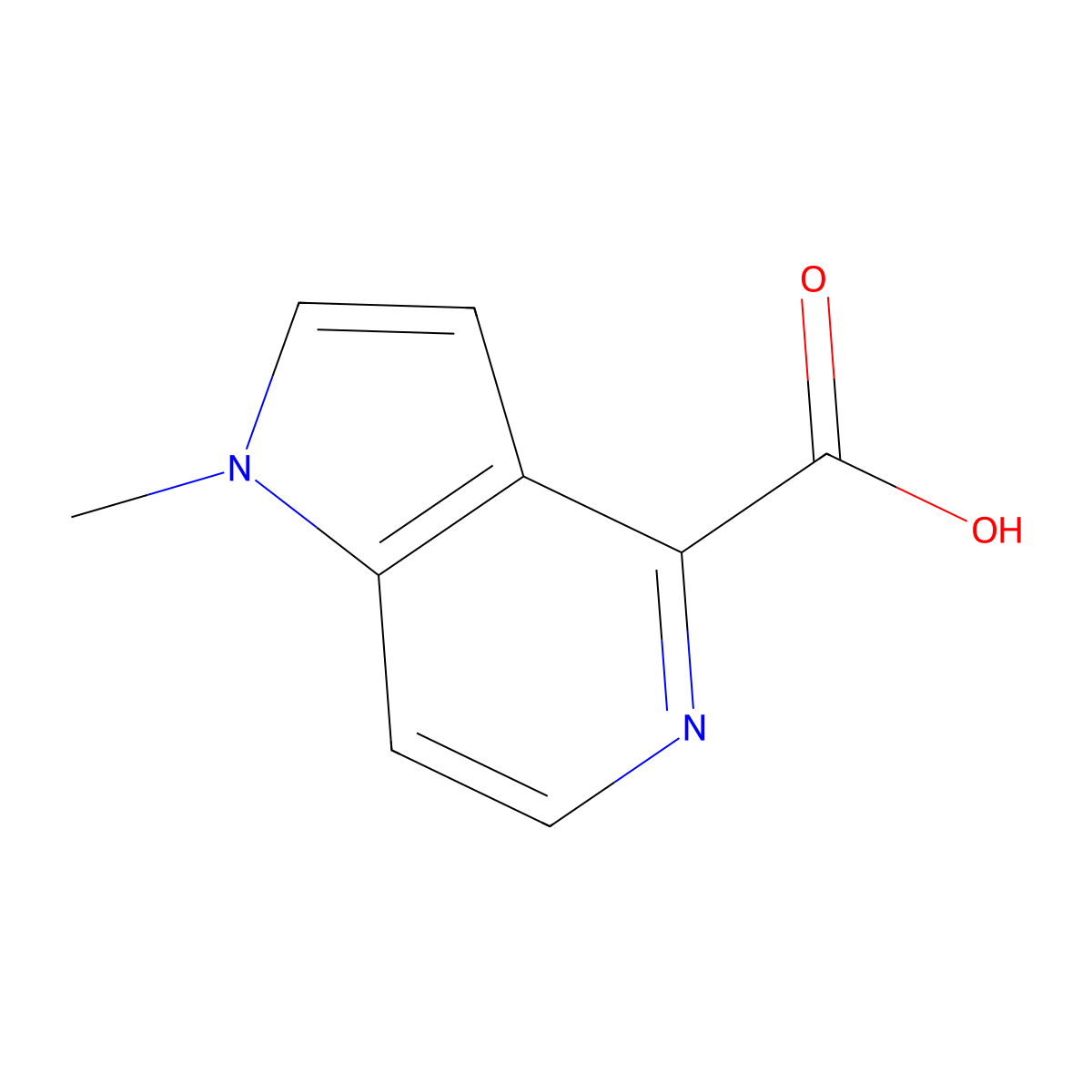 1-methyl-1H-pyrrolo[3,2-c]pyridine-4-carboxylic acid molecular structure, CAS 1456871-24-1