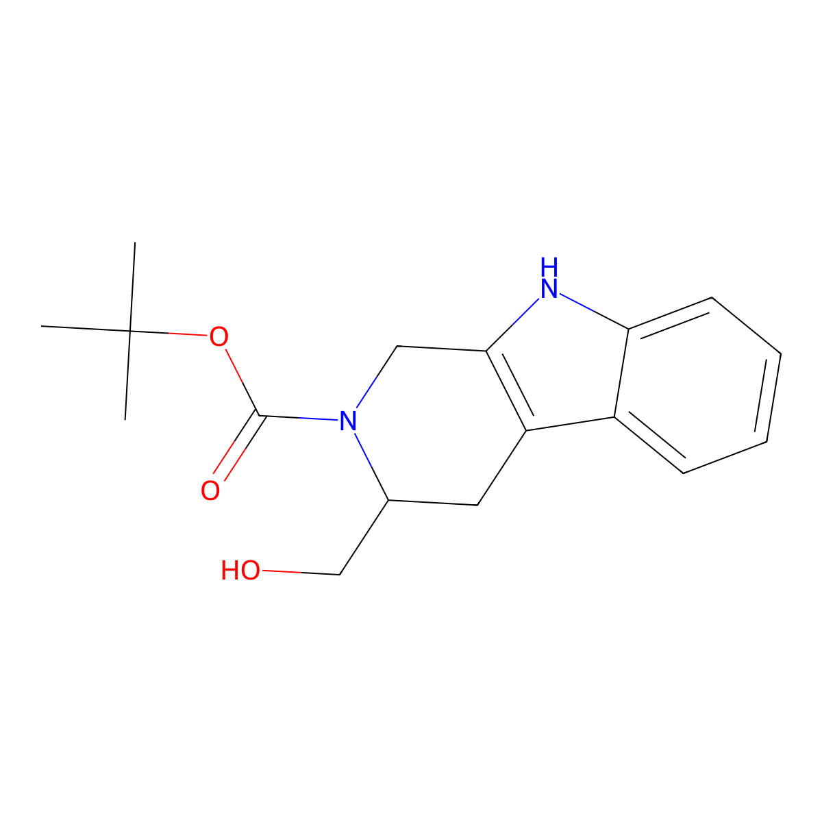 Tert-butyl 3-(hydroxymethyl)-1,3,4,9-tetrahydropyrido[3,4-b]indole-2-carboxylate molecular structure, CAS 1456871-29-6