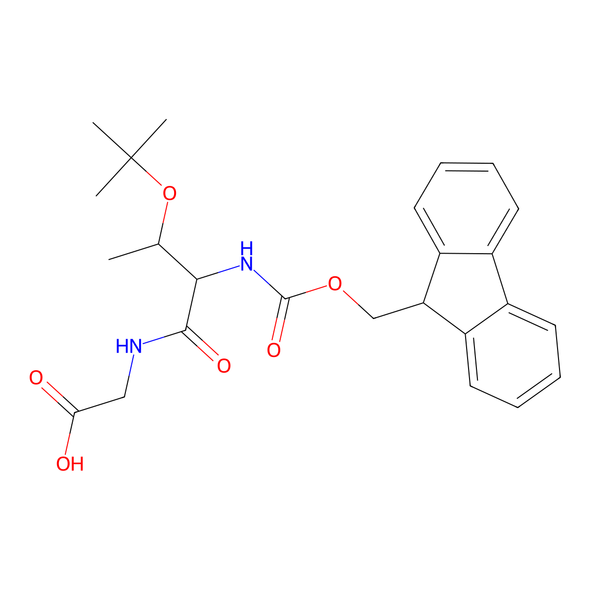 Fmoc-Thr(tBu)-Gly-OH molecular structure, CAS 1456878-79-7