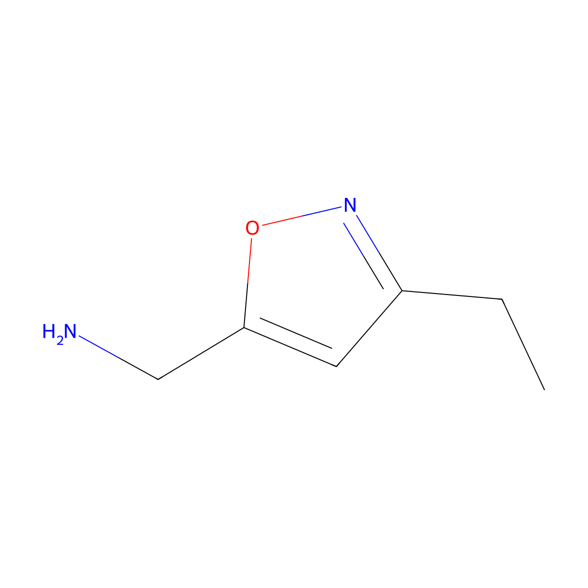 (3-Ethyl-1,2-oxazol-5-yl)methanamine molecular structure, CAS 145689-96-9
